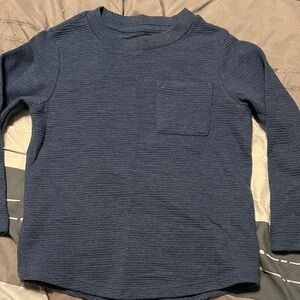 3T Boys Cat & Jack Navy Textured Long-Sleeve Pocket Tee